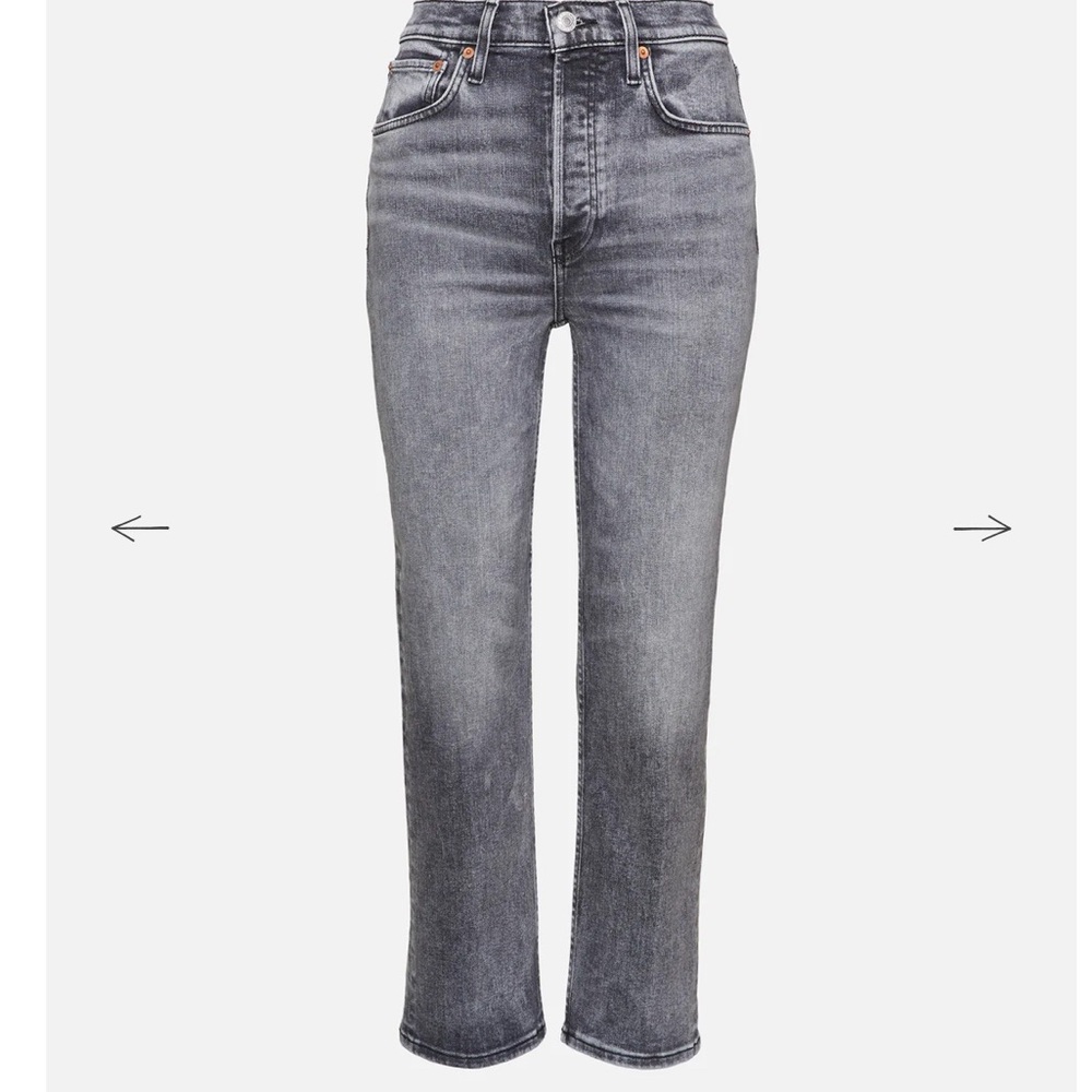 Re/Done Gray Straight Leg Jeans
